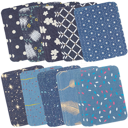 20Pcs 10 Styles Rectangle Cloth Patches PATC-CY0001-64-1