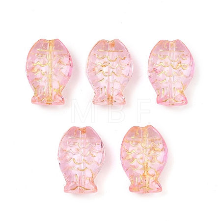 Electroplate and Golden Metal Enlaced Glass Beads EGLA-T029-01E-1