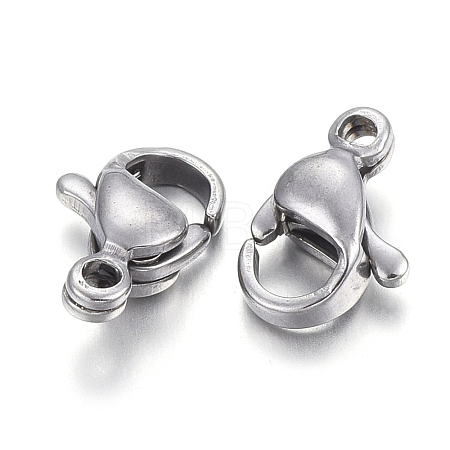 Tarnish Resistant 304 Stainless Steel Lobster Claw Clasps STAS-F182-01P-F-1