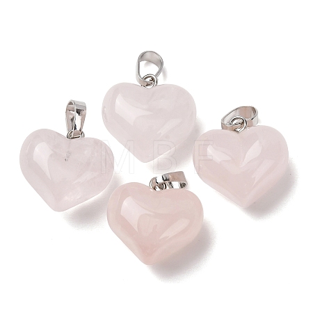Natural Rose Quartz Pendants G-B188-04P-04-1