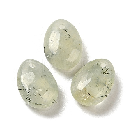Natural Prehnite Teardrop Charms X-G-M410-01-11-1