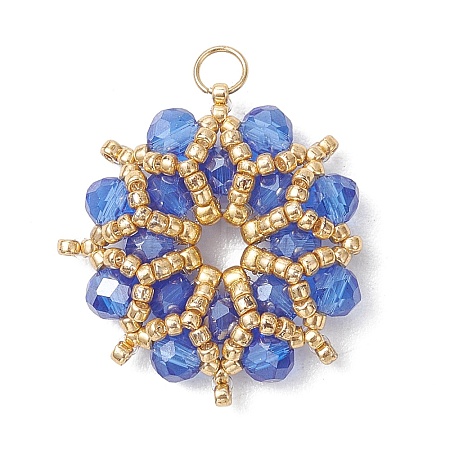 AB Color Plated Glass Pendants PALLOY-MZ01314-01-1