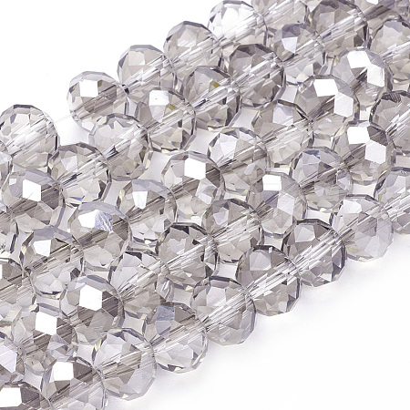 Electroplate Glass Beads Strands X-GR10MMY-01S-1
