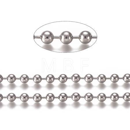 Tarnish Resistant 304 Stainless Steel Ball Chains CHS-E021-13C-P-1