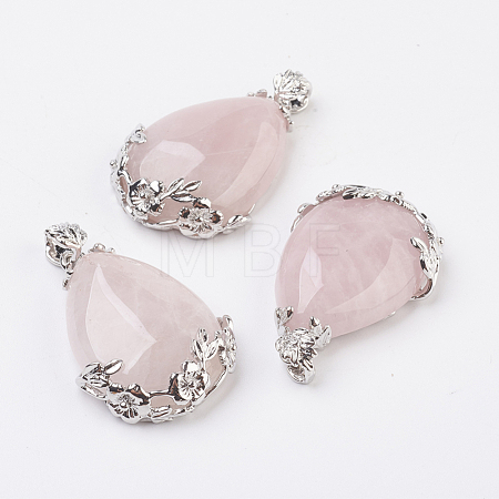 Valentine Gifts Idea for Guys Natural Rose Quartz Pendants X-G-Q689-10-1