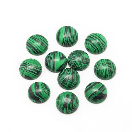 Synthetic Malachite Cabochons G-R416-6mm-38-1
