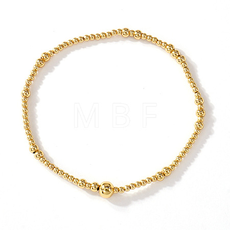 Round Brass Beaded Stretch Bracelets IE6403-3-1