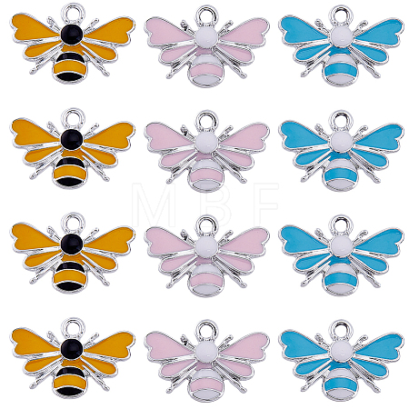 30Pcs 3 Colors Alloy Enamel Pendants ENAM-SC0004-26P-1