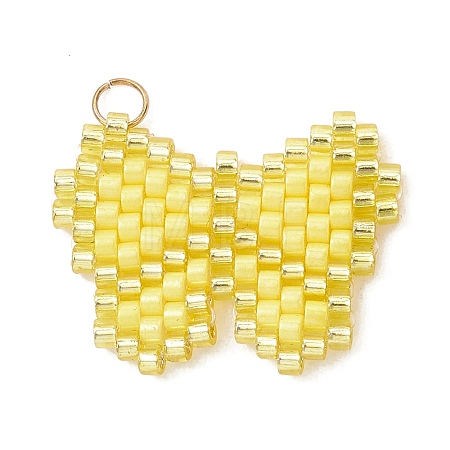 Glass Seed Beaded Pendants PALLOY-MZ01296-01-1