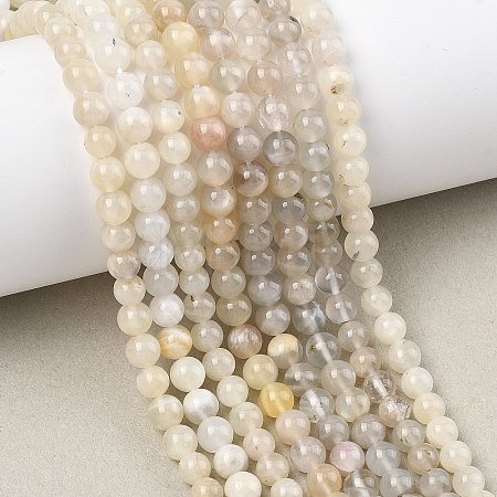 Natural White Moonstone Beads Strands G-C277-A01-6mm-1