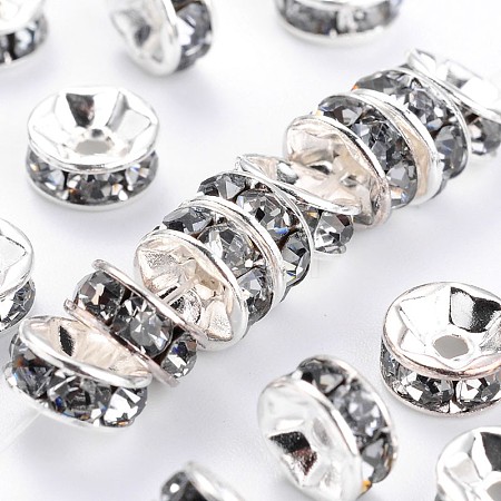 Brass Grade A Rhinestone Spacer Beads RSB034NF-03-1