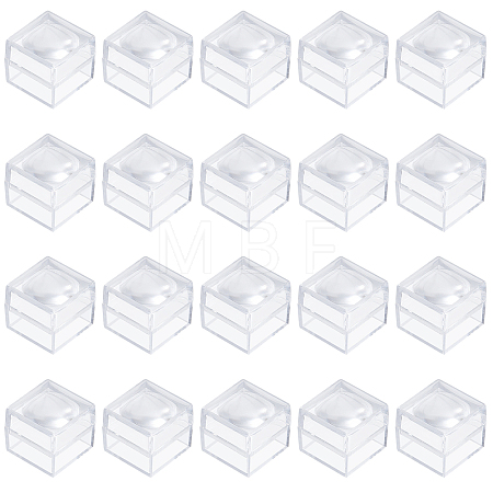 20Pcs Transparent Plastic Ring Viewer Magnifier Boxes CON-CA0001-024-1
