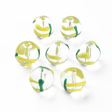 Transparent Glass Enamel Beads GLAA-N049-022-1