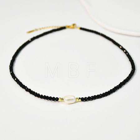 Natural Freshwater Pearl & Glass Beaded Necklaces for Women AC5368-9-1