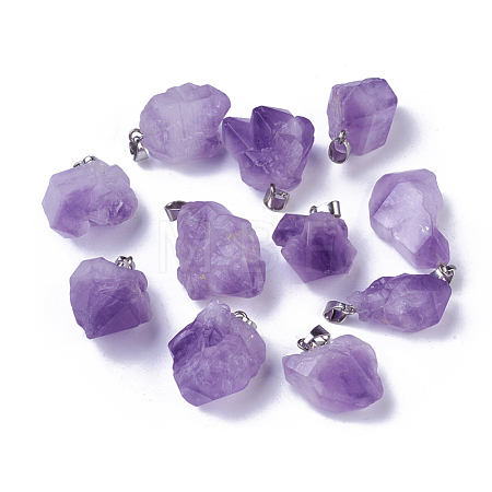 Natural Amethyst Pendants G-G779-01P-1