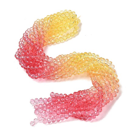 Transparent Painted Glass Beads Strands DGLA-A034-T6mm-A07-1