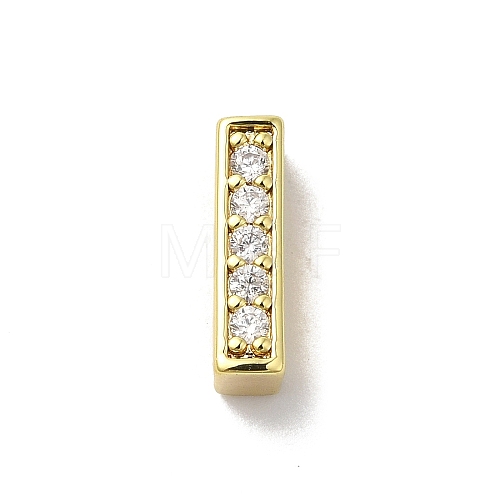 Brass Micro Pave Cubic Zirconia Beads KK-H487-25G-09-1