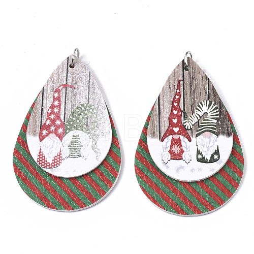 Christmas Theme PU Leather Big Pendants FIND-R080-06-1