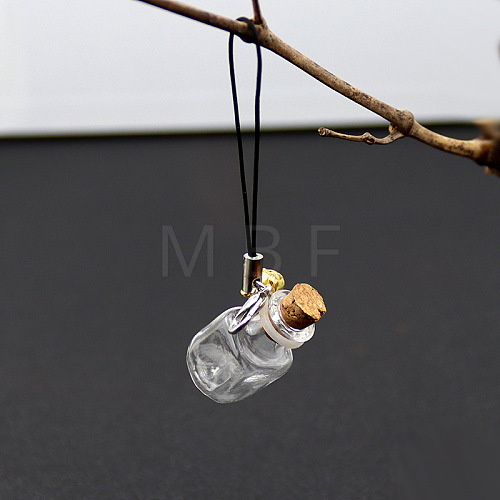 Transparent Glass Wishing Bottle Pendants Decoration PW-WG7697A-07-1