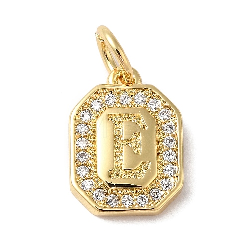 Real 18K Gold Plated Brass Micro Pave Clear Cubic Zirconia Pendants KK-L216-002G-E-1