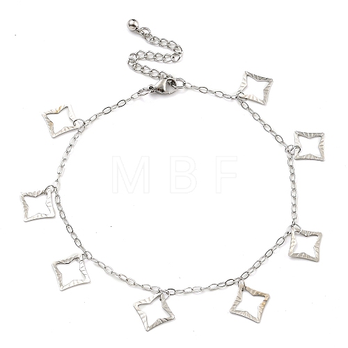 Non-Tarnish 304 Stainless Steel Cable Chain Hollow Charm Bracelets BJEW-P334-10B-P-1