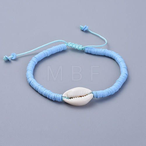Eco-Friendly Handmade Polymer Clay Heishi Beads Braided Bracelets BJEW-JB04318-04-1