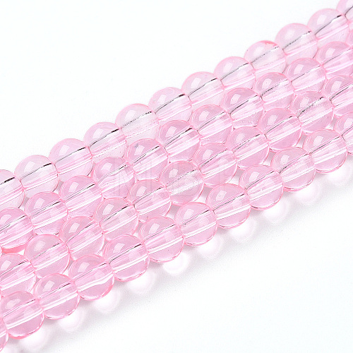 Baking Paint Transparent Glass Beads Strands DGLA-N006-6mm-01-1