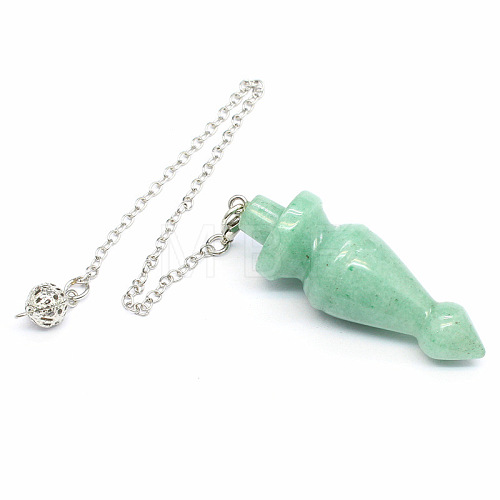 Natural Aventurine Cone Pointed Dowsing Pendulums PW-WG84774-04-1