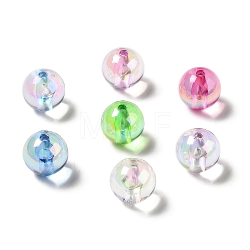 UV Plating Rainbow Iridescent Acrylic Beads X-TACR-D010-01-1
