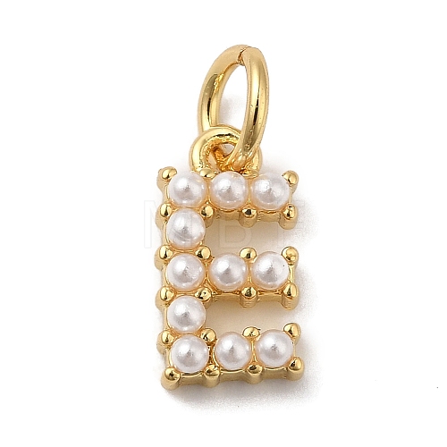 Rack Plating Brass with ABS Plastic Imitation Pearl Charms KK-B092-30E-G-1