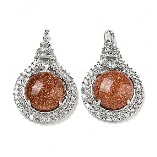 Synthetic Goldstone with Clear Cubic Zirconia Pendants G-G133-01P-20-1