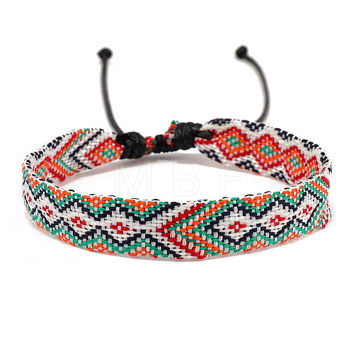 Cotton Braided Rhombus Cord Bracelet PW-WG48792-03-1