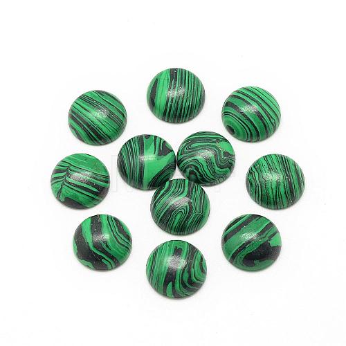 Synthetic Malachite Cabochons G-R416-6mm-38-1