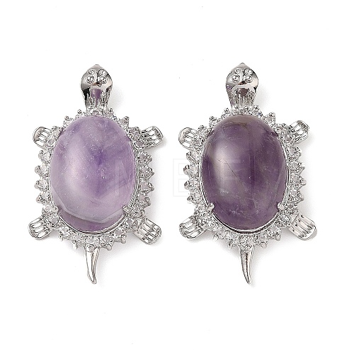 Natural Amethyst Pendants G-A095-04P-01-1