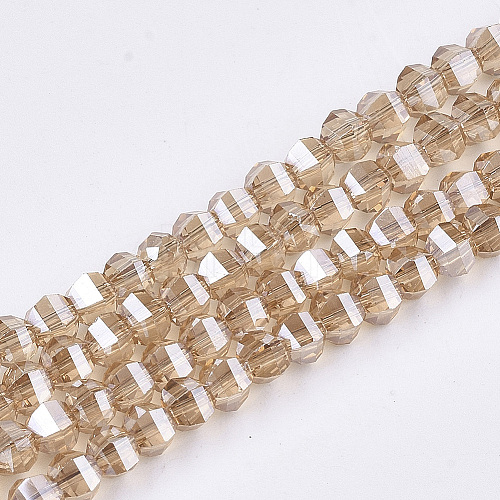 Electroplate Glass Beads Strands X-EGLA-S176-07B-B04-1
