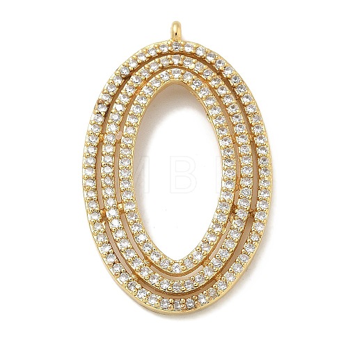 Rack Plating Brass Micro Pave Cubic Zirconia Pendants KK-L224-051G-1