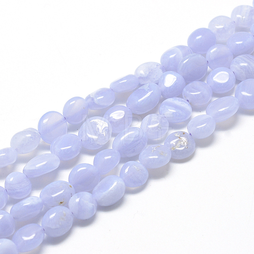 Natural Blue Lace Agate Beads Strands X-G-R445-8x10-10-1