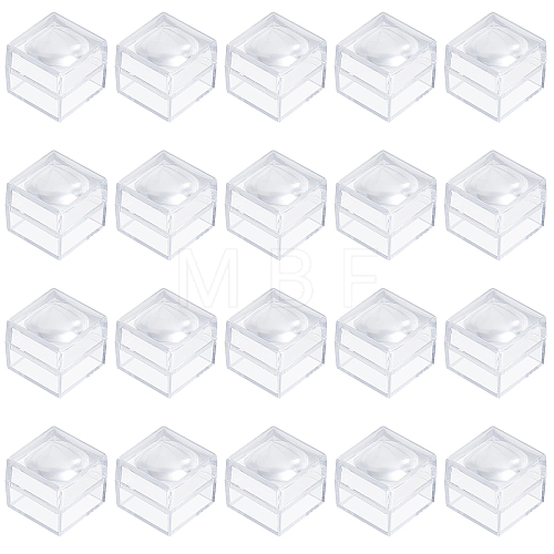 CHGCRAFT 20Pcs Transparent Plastic Ring Viewer Magnifier Boxes CON-CA0001-024-1