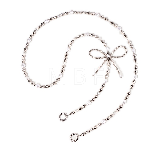 Bowknot ABS Plastic Pearl Bag Extender Chains PW-WGBC2A6-03-1