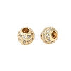 Rack Plating Brass Micro Pave Clear Cubic Zirconia Beads LS-KK-Z060-21G-2