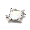304 Stainless Steel Pave Natural White Shell Pendants STAS-C122-21E-02P-2