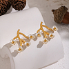 304 Stainless Steel Shell Flower Stud Earrings BV7719-3