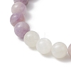 8.5MM Round Natural Amethyst & White Moonstone & Lavender Amethyst Stretch Beaded Bracelets BJEW-JB12986-01-3