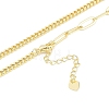 Brass Cuban Link Chain & Paperclip Chain Necklace Making NJEW-U008-08G-2