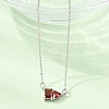 Brass Pave Cubic Zirconia Rectangle and Heart Pendant Cable Chain Necklaces KK-CBAB173-04P-06-3