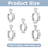 5Pcs 5 Styles Brass Pendant Cabochon Settings KK-HS0002-23-2