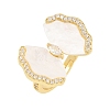 Brass Micro Pave Cubic Zirconia Cuff Open Rings KK-CBAD104-03G-5
