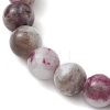 8mm Round Natural Plum Blossom Tourmaline Beaded Stretch Bracelets BJEW-JB10469-01-4