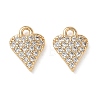 Valentine's Day Brass Micro Pave Clear Cubic Zirconia Charms KK-D261-06G-1