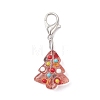 Handmade Bumpy Glass Christmas Tree Pendant Decorations HJEW-JM04171-02-4